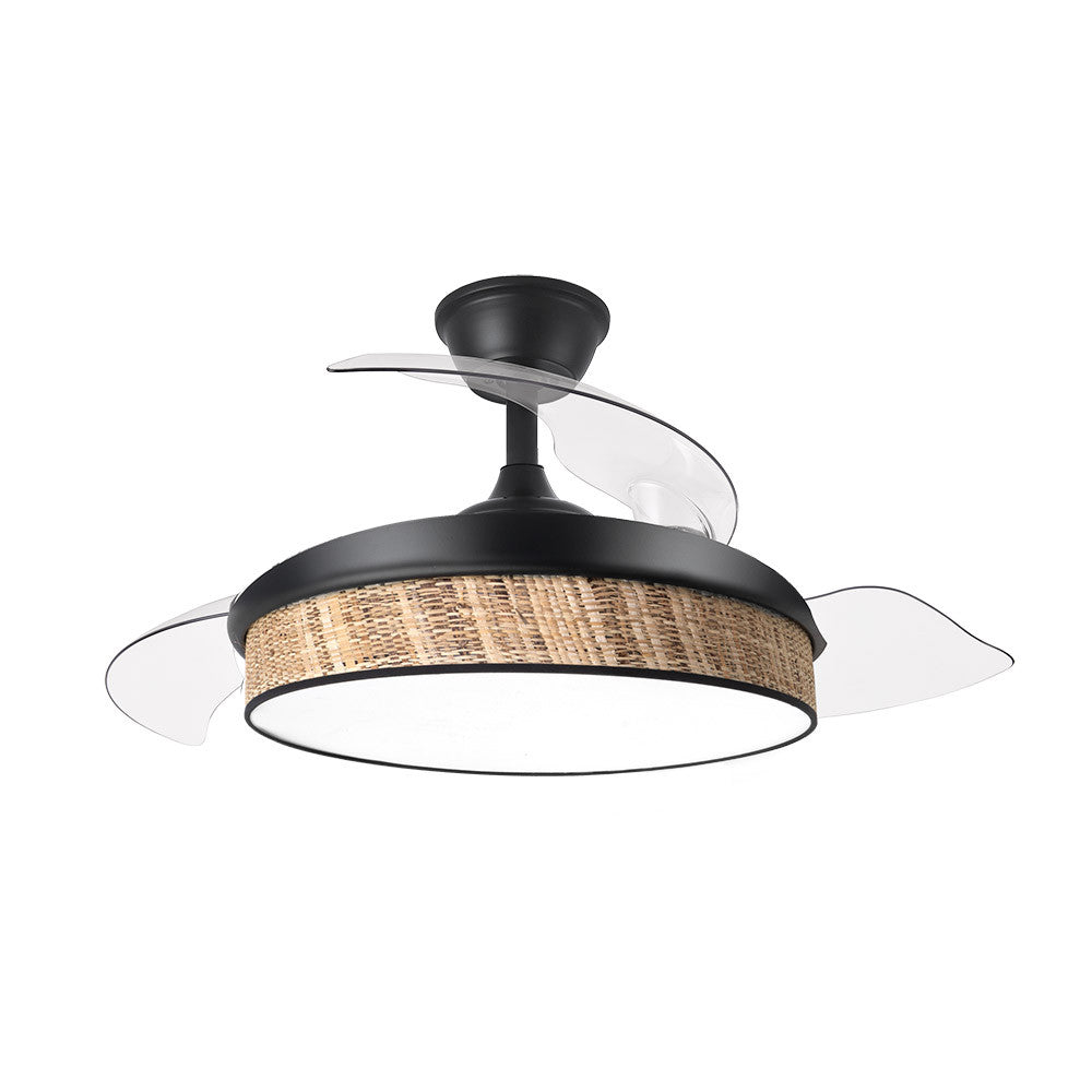 Ventilador Dc Moda 72w Negro/caã±izo Oscuro 108d 3aspas 7200lm 3000k,4000k,6000k Remoto+memoria+temporizador_1