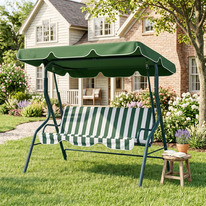 Outsunny Columpio De Jardín Con Toldo Ajustable En Ángulo 170x110x153 Cm Verde_3