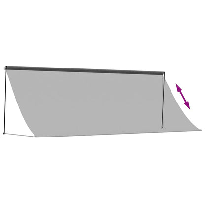 Toldo Retráctil De Tela Y Acero Gris Antracita 400x150 Cm_5