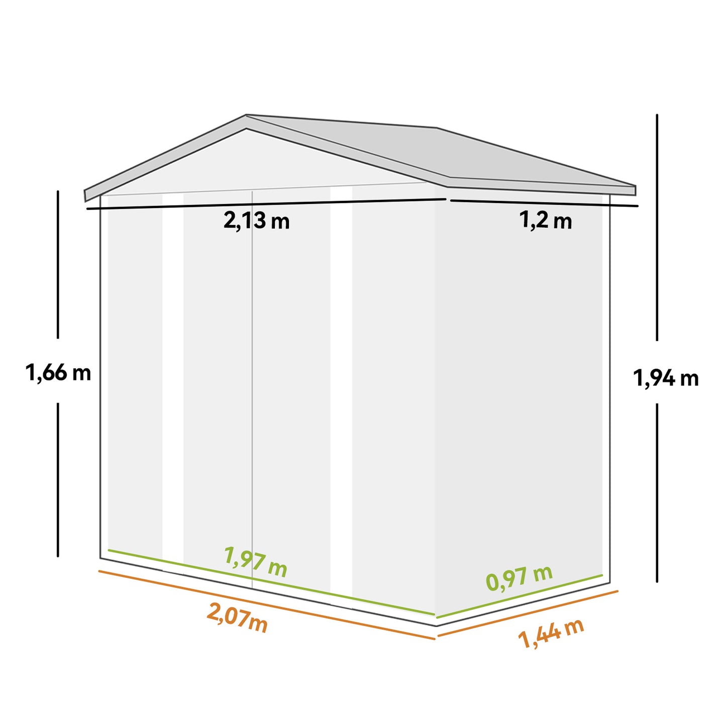 Outsunny Caseta De Jardín Exterior 2,36m² 213x120x194 Cm Roble_2