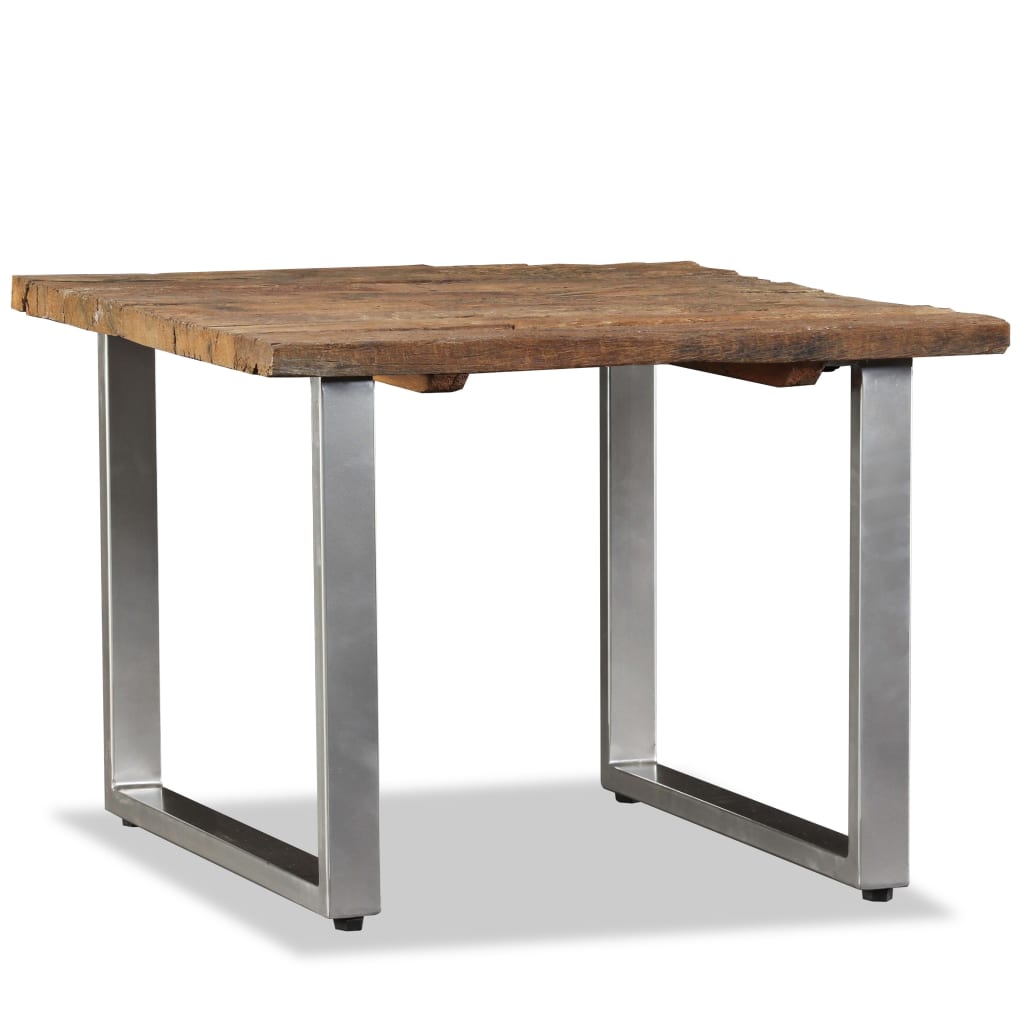 Mesa De Centro De Madera Maciza Reciclada 55x55x40 Cm_0