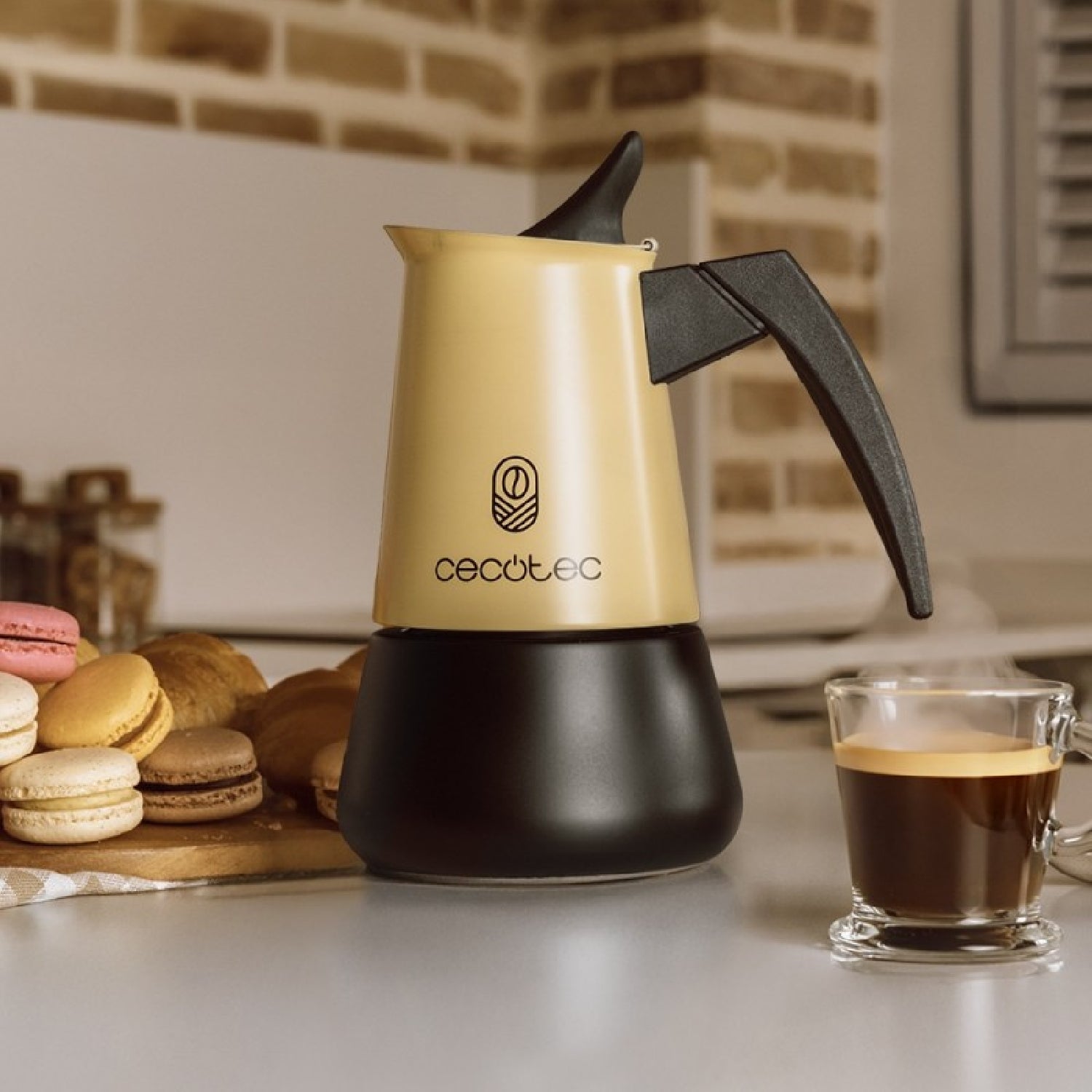 Cecotec Cafetera Italiana Piccolina 600 Beige. 300ml, 6 Tazas De Café, Acero Inoxidable, Apta Todas Superficies, Filtro_2