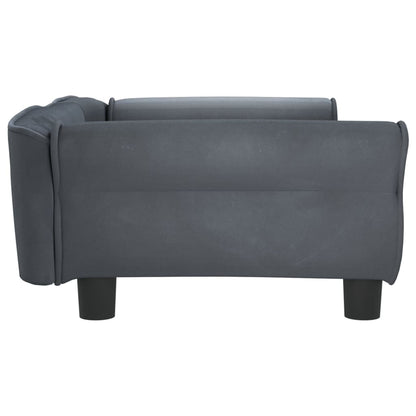 Cama Para Perros De Terciopelo Gris Oscuro 95x55x30 Cm / Vetonek_4