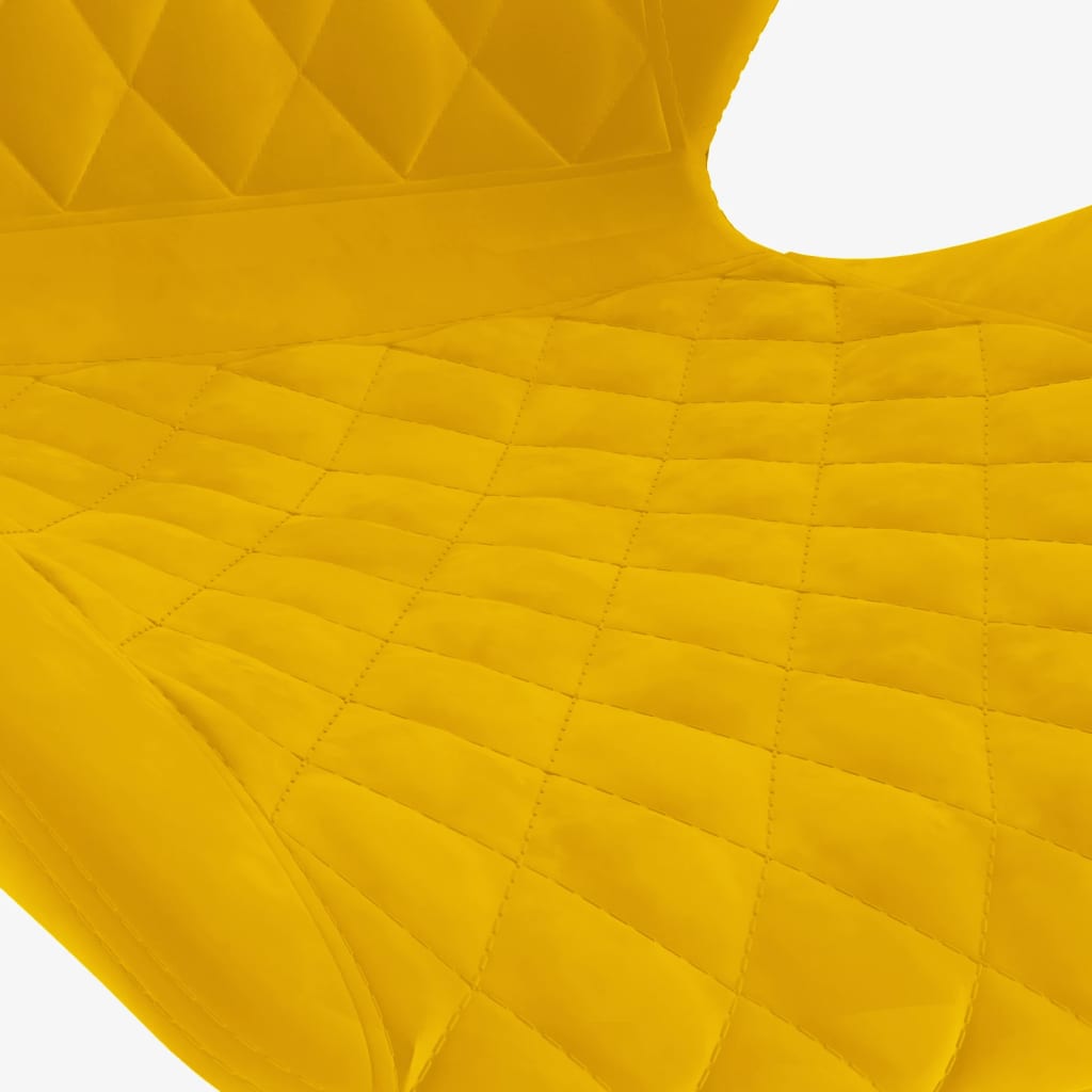 Taburetes De Cocina 2 Unidades Terciopelo Amarillo Mostaza_5