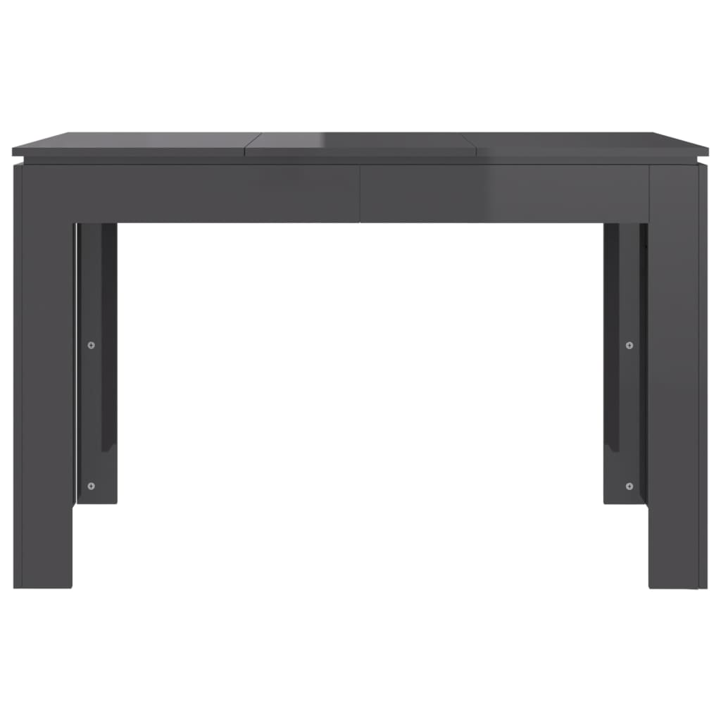 Mesa De Comedor Madera Contrachapada Gris Brillo 120x60x76 Cm_2