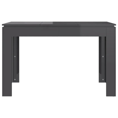 Mesa De Comedor Madera Contrachapada Gris Brillo 120x60x76 Cm_2
