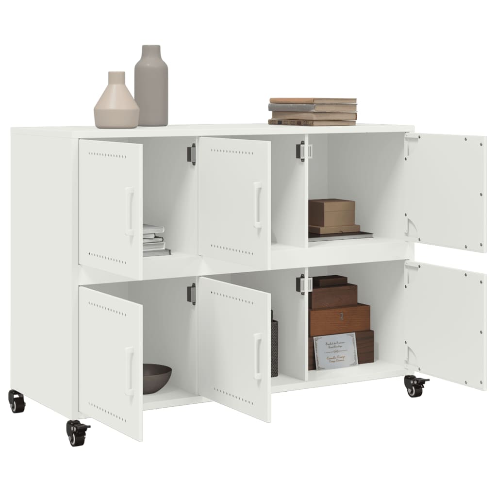 Aparador De Acero Laminado En Frío Blanco 100,5x39x72 Cm / Vetonek_2