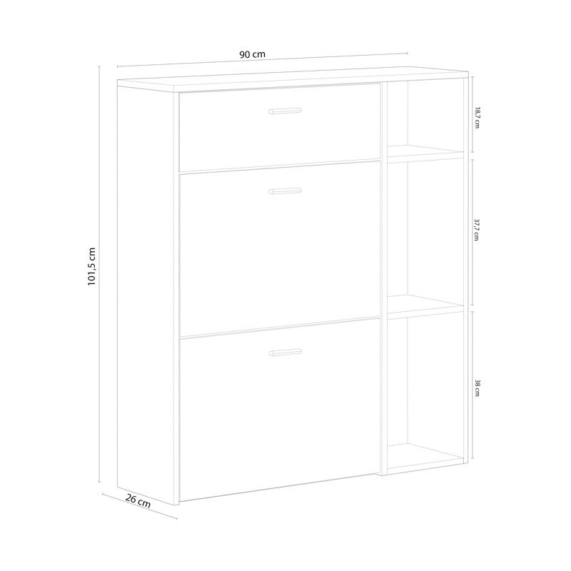 Zapatero Wind Melamina, Blanco, 90 X 101,5 X 26_4