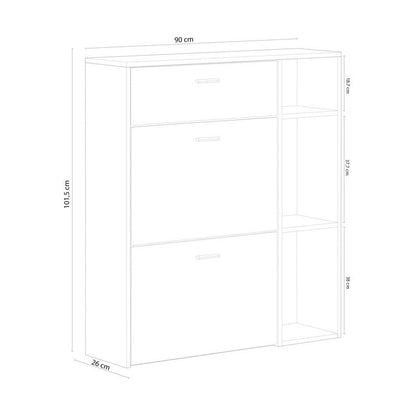 Zapatero Wind Melamina, Gris, 90 X 101,5 X 26_5