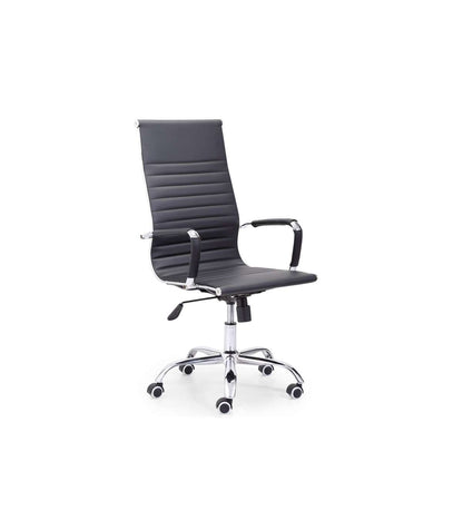 Sillón Giratorio Letter En Simil Piel Negro, 106-116 Cm(alto)64 Cm(ancho)64 Cm(largo)_0