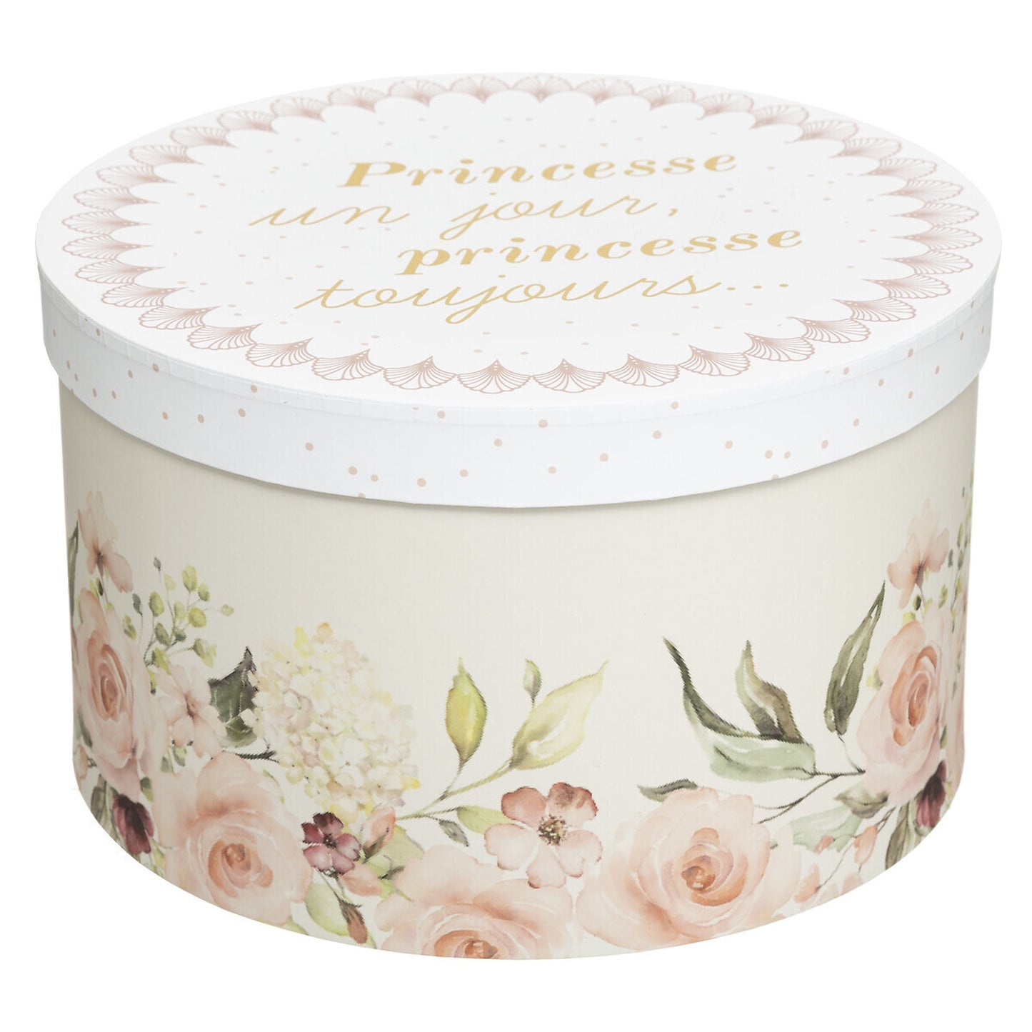 Caja De Cartón princesa X 3 Blanca Y Rosa_1