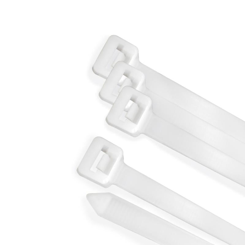 Brida Nylon 100%. Color Blanco / Natural 4,5 X 280 Mm. 100 Piezas. Abrazadera Plastico, Organizador Cables, Alta Resistencia_0
