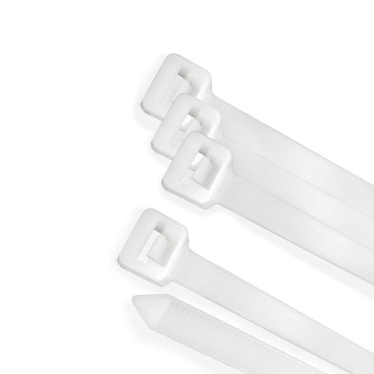 Brida Nylon 100%. Color Blanco / Natural 4,5 X 280 Mm. 100 Piezas. Abrazadera Plastico, Organizador Cables, Alta Resistencia_0