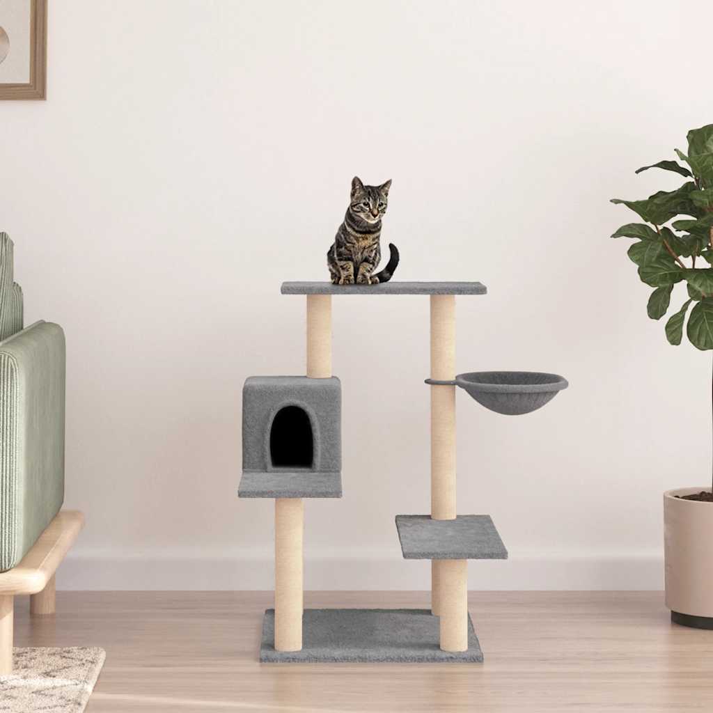 Rascador Para Gatos Con Postes De Sisal Gris Claro 82,5 Cm_1