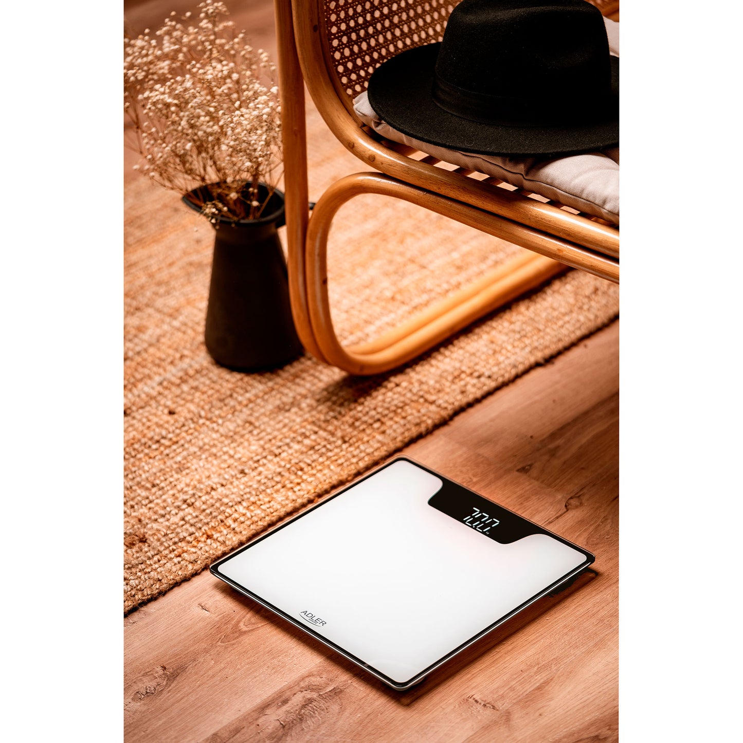 Báscula De Baño Digital Alta Precisión 180kg, Pantalla Led Apagado Automático, Vidrio Templado Adler Ad8174w Blanco_2
