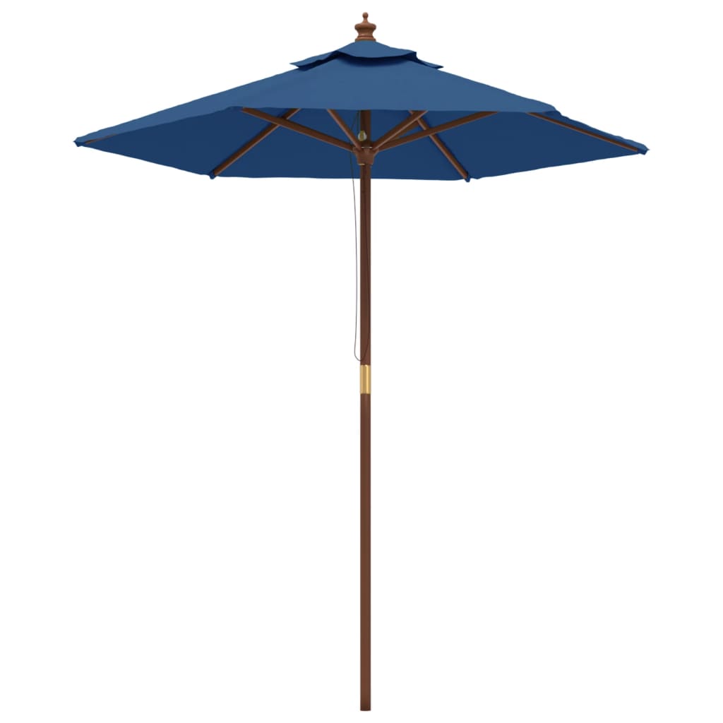 Sombrilla De Jardín Con Poste De Madera Azul Celeste 196x231 Cm_0