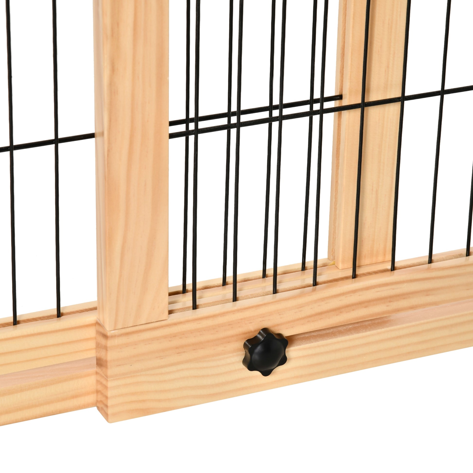 Pawhut Barrera Seguridad Perros De Madera Extensible 104-180 Cm Puerta Escalera_4