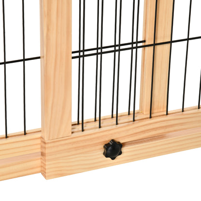 Pawhut Barrera Seguridad Perros De Madera Extensible 104-180 Cm Puerta Escalera_4