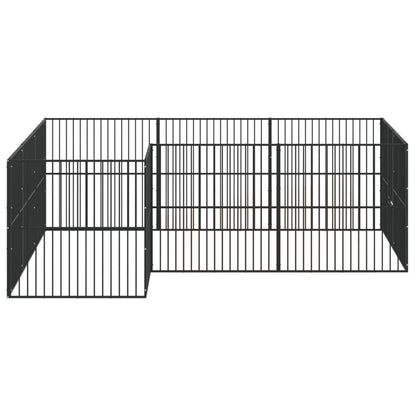 Vidaxl Corralito Para Perros Con 12 Paneles Acero Galvanizado Negro_4