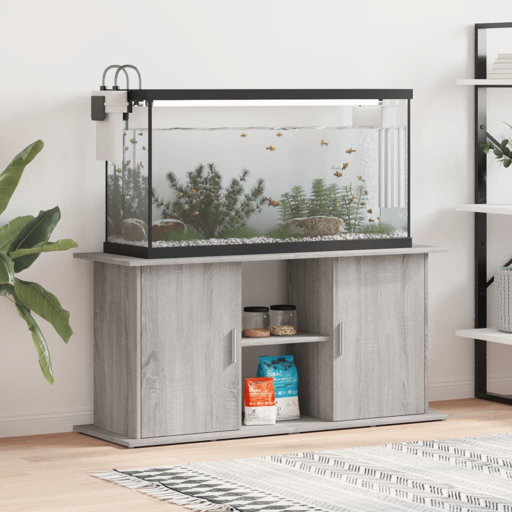 Vidaxl Soporte Para Acuario Madera Ingeniería Gris Sonoma 121x41x58 Cm_1