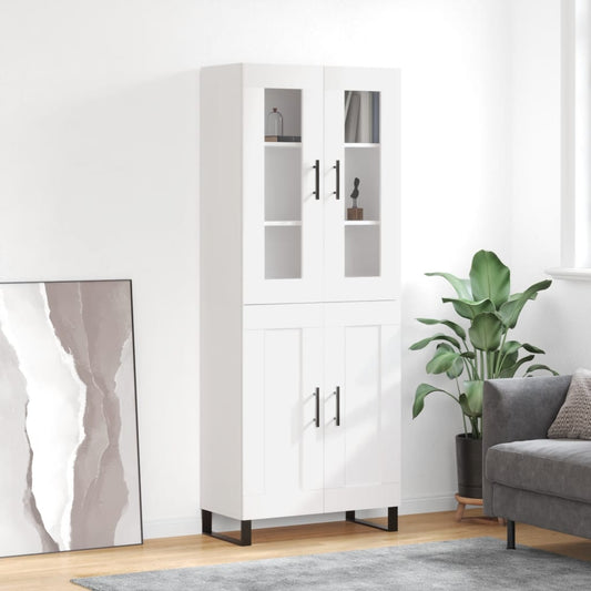 Aparador Alto Madera Contrachapada Blanco 69,5x34x180 Cm_0