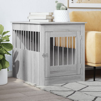 Vidaxl Jaula Para Perros Madera Ingeniería Gris Sonoma 64,5x80x71 Cm_1