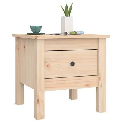 Mesa Auxiliar De Madera Maciza De Pino 40x40x39 Cm_2