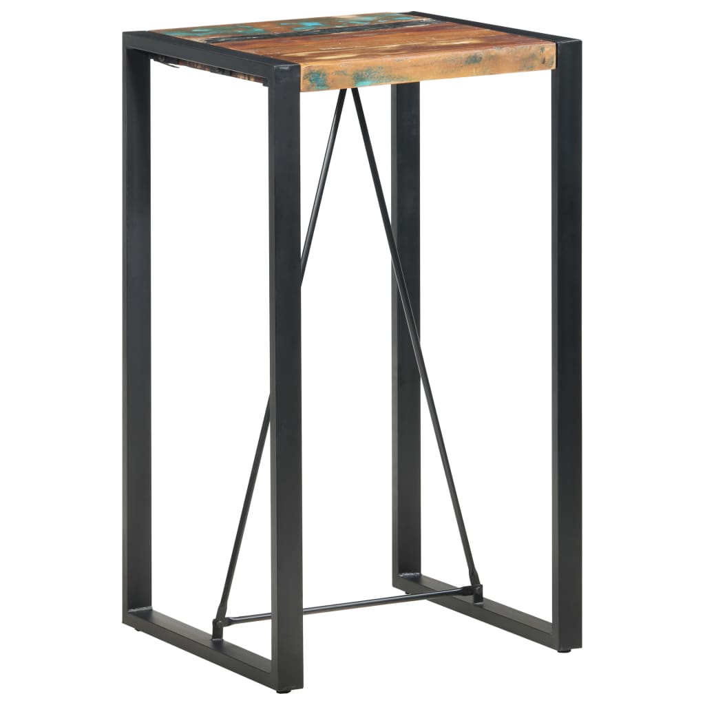 Mesa Alta De Cocina De Madera Maciza Reciclada 60x60x110 Cm_4