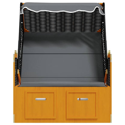 Silla Strandkorb Dosel Ratán Sintético Madera Negro Antracita_5