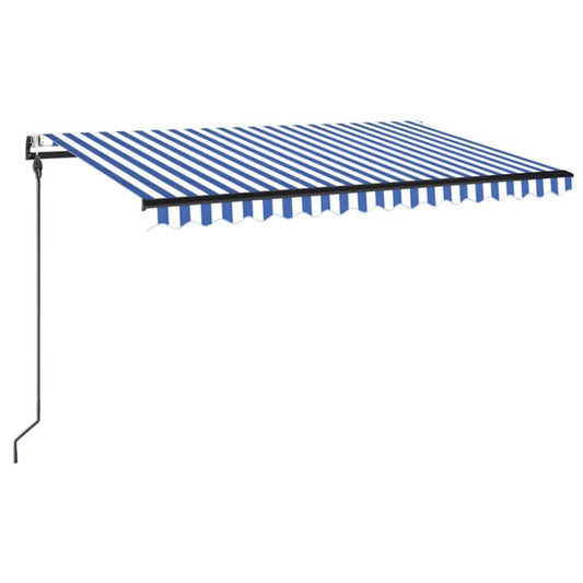 Toldo Automático Led Sensor De Viento Azul Y Blanco 450x300 Cm_0