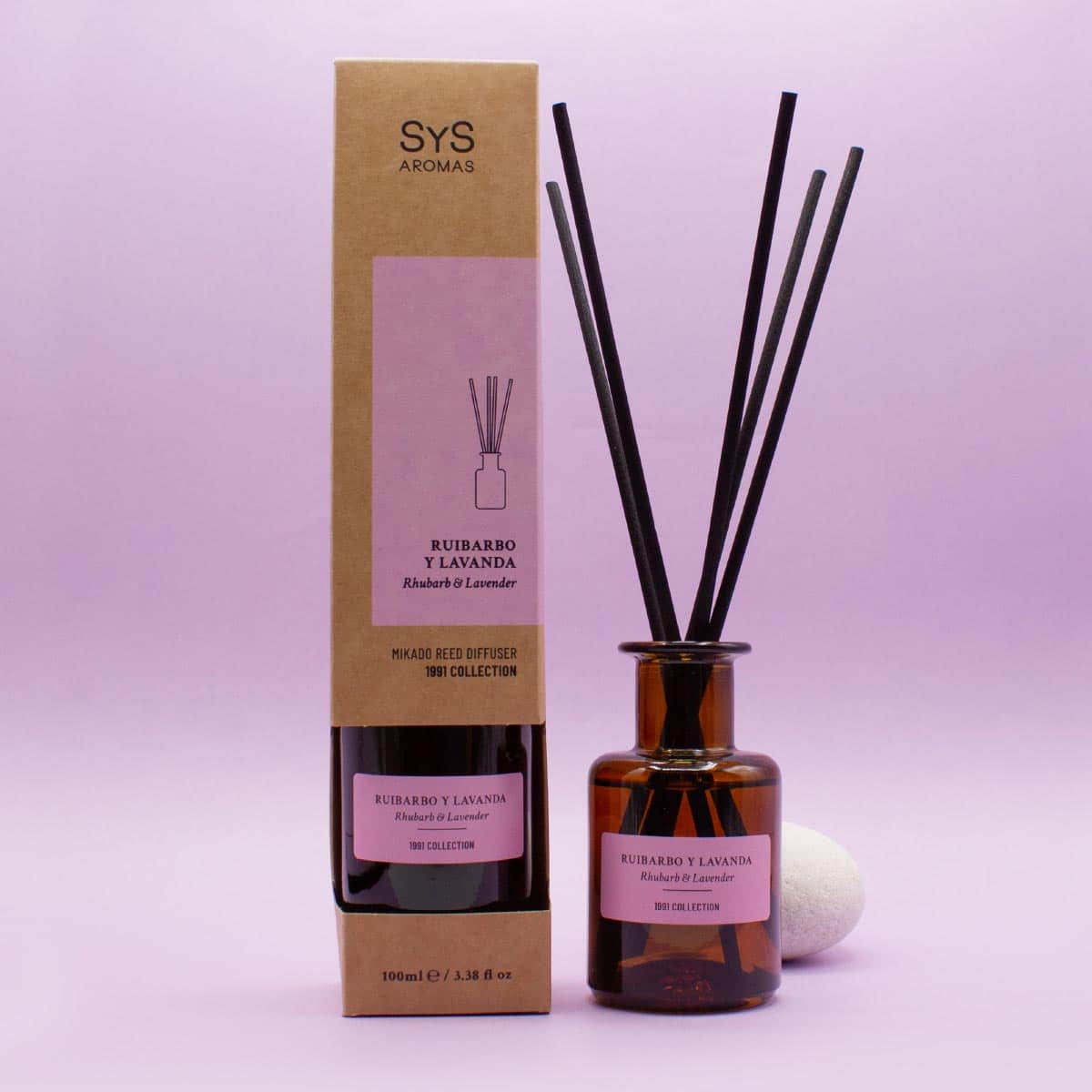 Ambientador Mikado Ruibarbo y Lavanda SYS Aromas 100 ml | Colección 1991 | Aroma Floral y Cítrico | Relajante_1