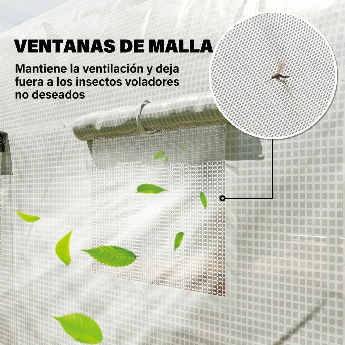 Invernadero De Túnel Outsunny Pe, Metal Galvanizado Blanco 395x300x200 Cm_4