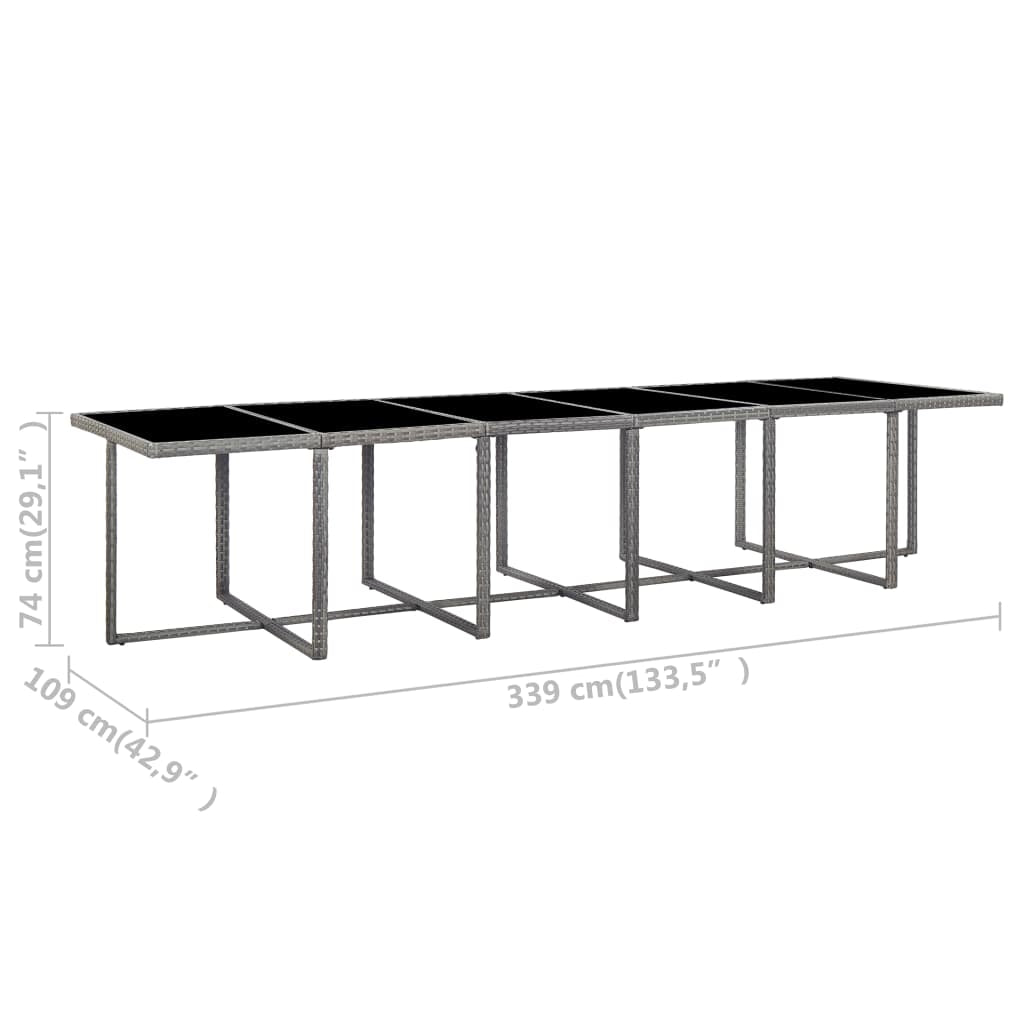 Vidaxl Set De Comedor De Jardín 17 Pzas Y Cojines Ratán Sintético Gris_2