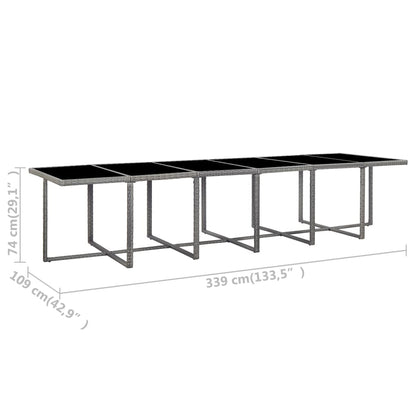 Vidaxl Set De Comedor De Jardín 17 Pzas Y Cojines Ratán Sintético Gris_2