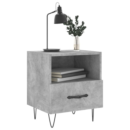 Mesita Noche 2 Uds Madera Ingeniería Gris Hormigón 40x35x47,5cm_2