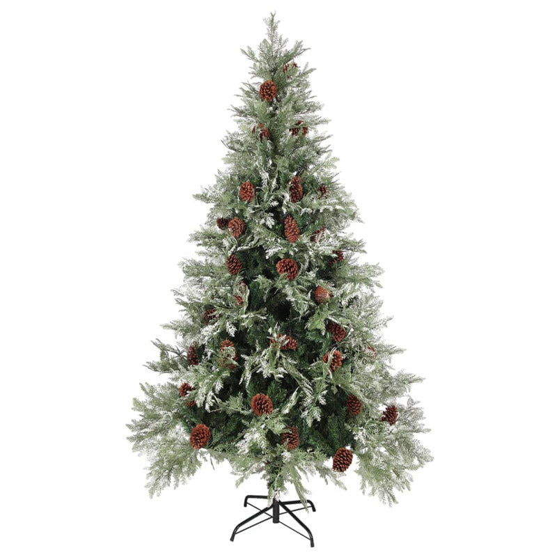 Vidaxl Árbol De Navidad Con Luces Y Piñas Pvc Pe Verde 195 Cm_1