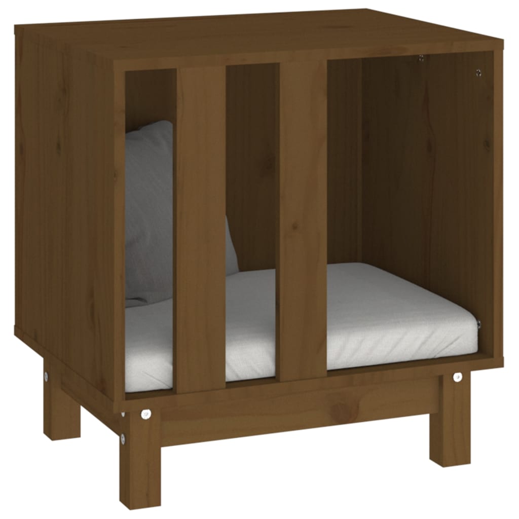 Cama Para Perros Madera Maciza Pino Marrón Miel 50x40x52 Cm / Vetonek_0