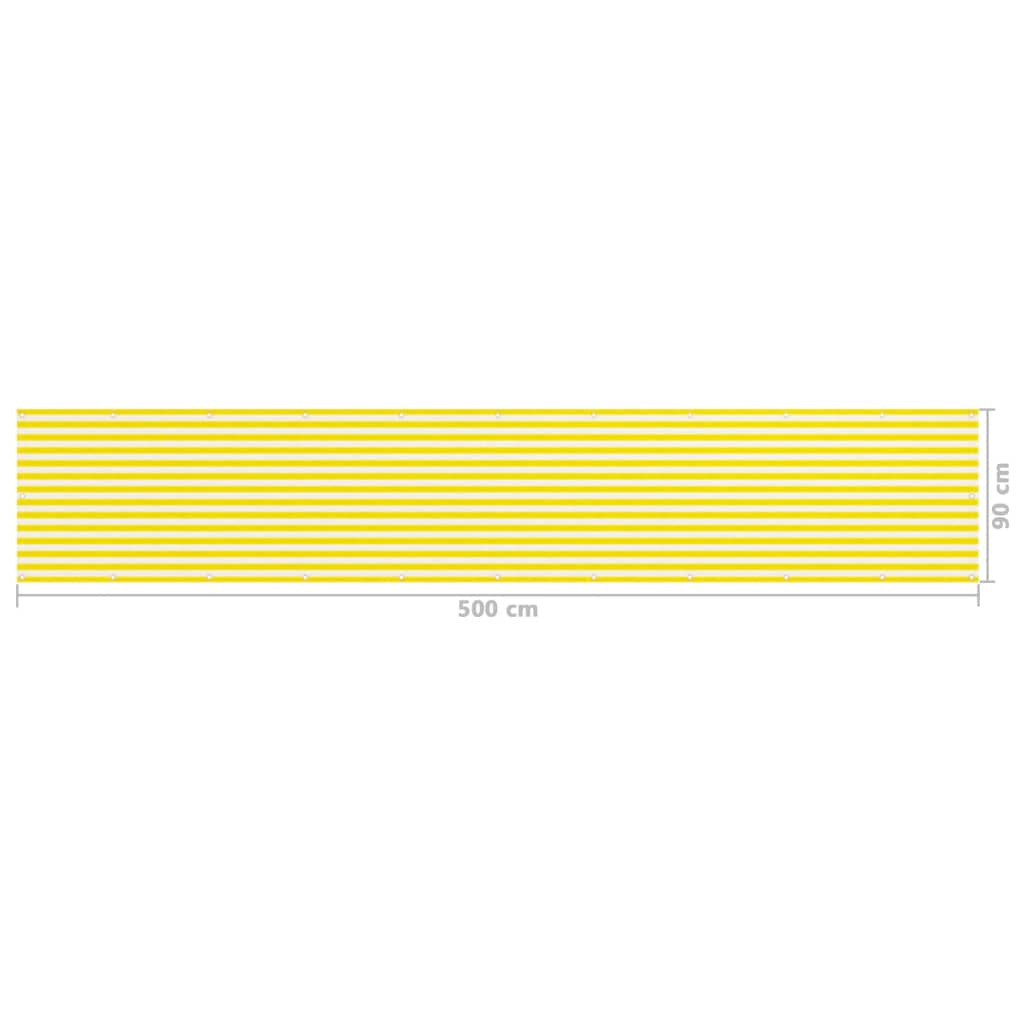 Vidaxl Toldo Para Balcón Hdpe Amarillo Y Blanco 90x500 Cm_2
