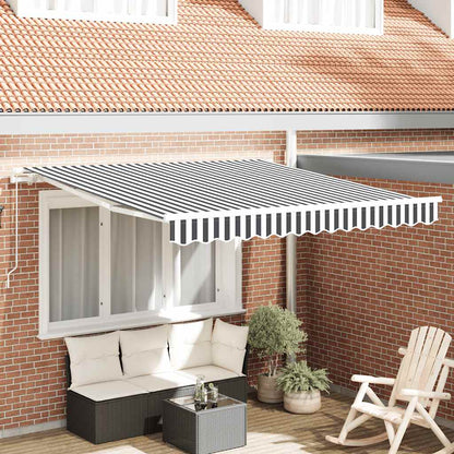 Toldo Retráctil Manual Gris Antracita Y Blanco 300x250 Cm_1