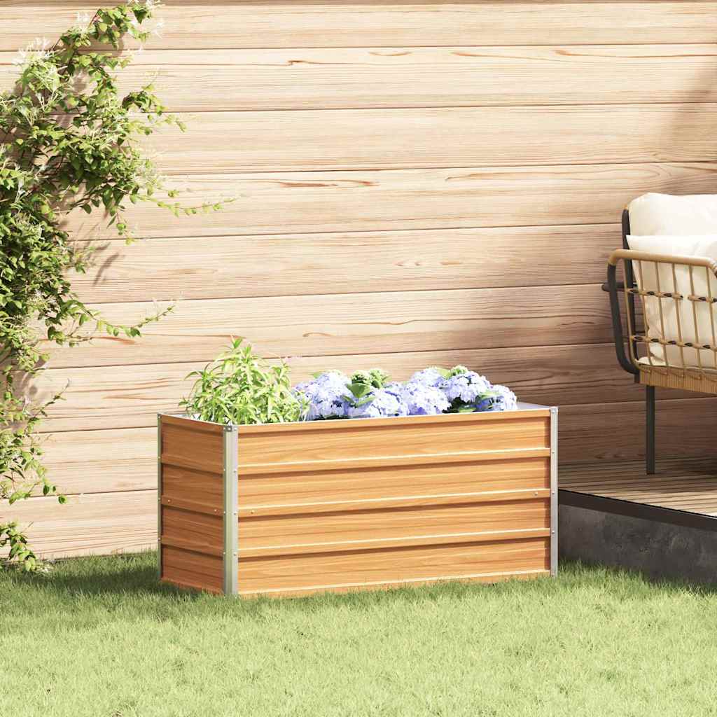 Arriate Elevado Marrón Claro 100 X 40 X 45 Cm Acero Galvanizado_1