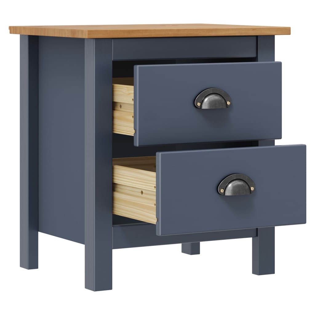 Mesitas De Noche Hill 2 Uds Madera De Pino Gris 46x35x49,5 Cm_2