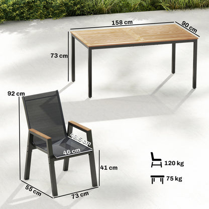 Outsunny Conjunto De Mesa Y Sillas Jardín De 7 Piezas_2