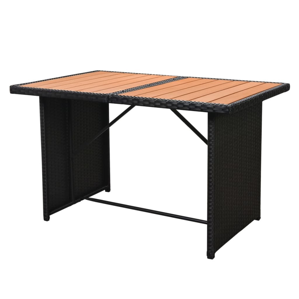 Vidaxl Set Muebles De Jardín 7 Piezas Y Cojines Ratán Sintético Negro_5