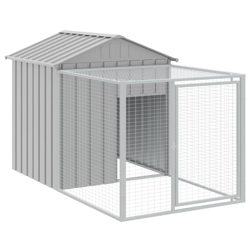 Vidaxl Gallinero Con Corral Acero Galvanizado Gris Claro 117x813x123cm_5