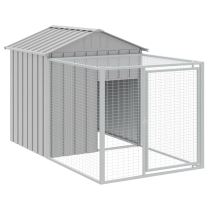 Vidaxl Gallinero Con Corral Acero Galvanizado Gris Claro 117x813x123cm_5