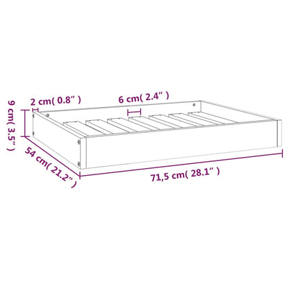 Vidaxl Cama Para Perros Madera Maciza De Pino Blanco 71,5x54x9 Cm_2