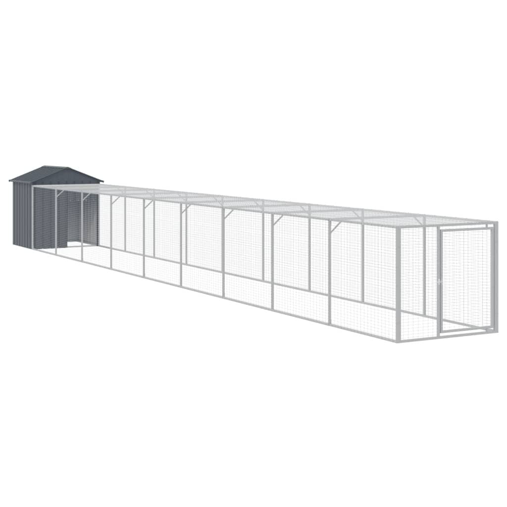 Vidaxl Jaula Gallinas Con Corral Acero Galvanizado Gris 117x1017x123cm_0