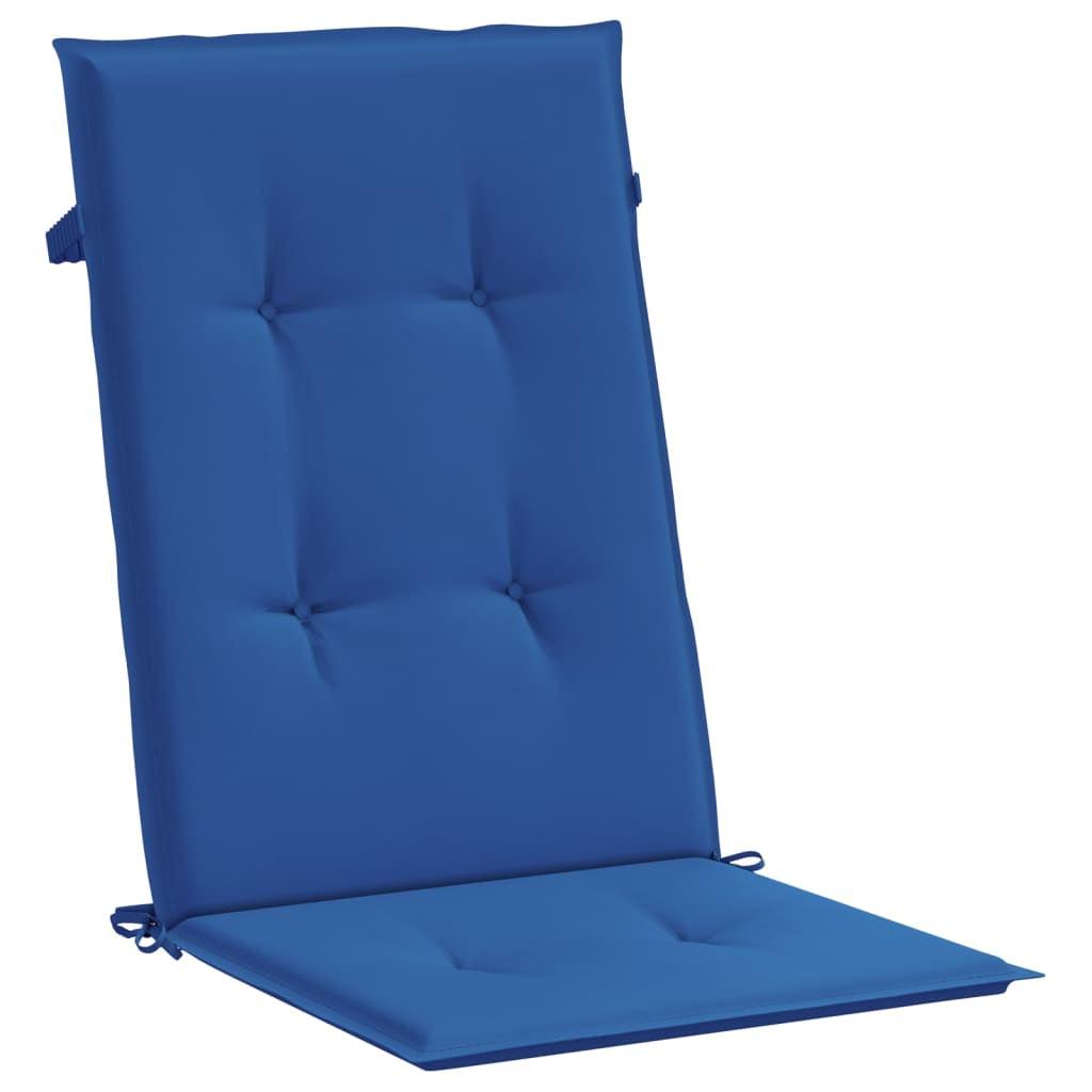 Vidaxl Cojín Silla De Jardín Respaldo Alto 4 Uds Tela Azul 120x50x3 Cm_3