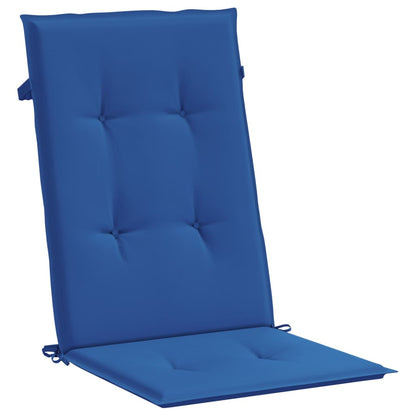 Vidaxl Cojín Silla De Jardín Respaldo Alto 4 Uds Tela Azul 120x50x3 Cm_3