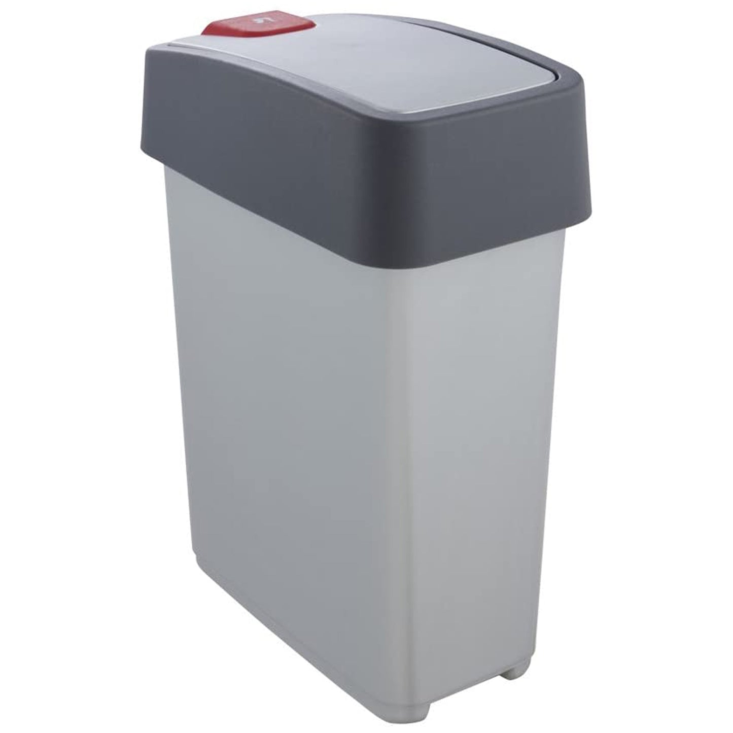 Cubo De Basura Premium Con Tapa Abatible, Tacto Suave, 10l, Color Plateado